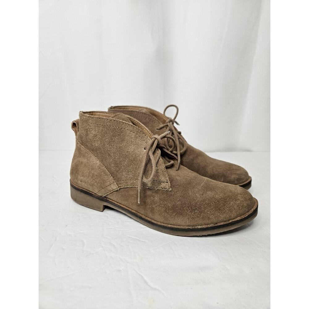 Lucky Brand Boots Womens 8.5 M Garboh Chukka Booties Brown Leather Lace Up Cuban